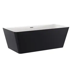 Morgan Black Freestanding Acrylic Bath (L)1680mm (W)800mm