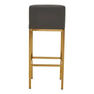 Madeline Upholstered Counter Stool with Metal Frame Gold / Grey