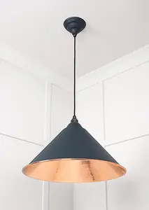 Hammered Copper Hockley Pendant in Soot