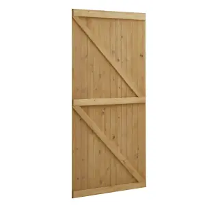 Garden Gate Pine Wood Outdoor Side Opening Gate H 183 cm