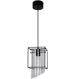 GoodHome Daluiz Matt Black Pendant ceiling light