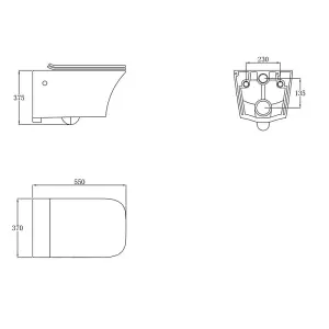 Elysium White Ceramic Wall Hung Toilet with Anti Bacterial Glaze & Soft Close Toilet Seat