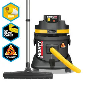 MIGHTY HSV - 21L M-Class 110v Industrial Dust Extraction Wet & Dry Vacuum Cleaner  - Health & Safety Version