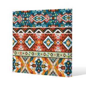 Colorful pattern in tribal style (Canvas Print) / 90 x 90 x 4cm