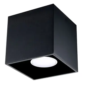 Quad Aluminium Black 1 Light Classic Ceiling Light