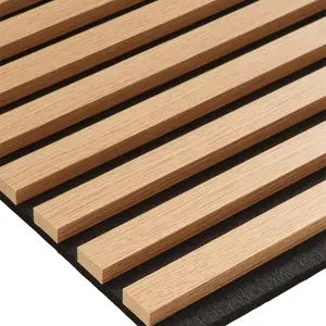 Wall Panel Wood Slat Oak Decorative Wooden Wall Panelling 3D Slatted Acoustic Sound Absorbing Ceiling or Wall Slats 240 x 60 cm