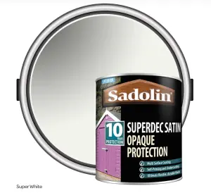 Sadolin Superdec Satin Opaque Wood Protection Super White 2.5L