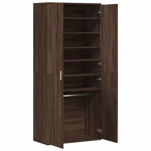 Berkfield Shoe Cabinet Brown Oak 80x39x178 cm Engineered Wood