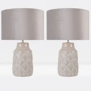 Bryne Ceramic Table Lamp (Set of 2) Grey