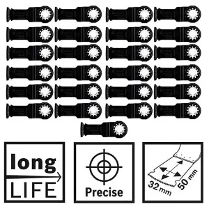 25 x Bosch BIM Starlock Plunge Cut Saw Blade AIZ 32 APB Wood Metal - 50mm x 32mm