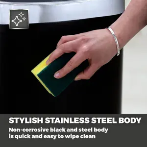 Steel Motion Sensor Rubbish Bin - 58L Black