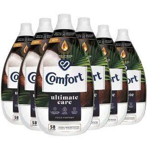 Comfort Coco Fantasy Ultra Concentrated Fabric Conditioner 58 Washes, 870ml, 6Pk