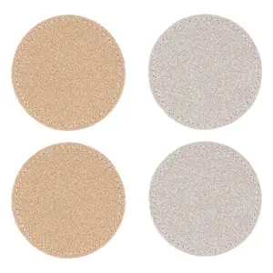 Maison by Premier Set of 4 Reversible Gold And Silver Glitter Coasters