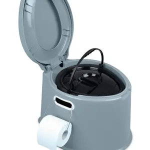 HILLINGTON 5L Portable Camping Toilet with Washable Basket & Roll Holder