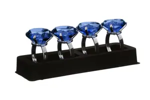 Set Of Four Sapphire Diamante Napkin Rings