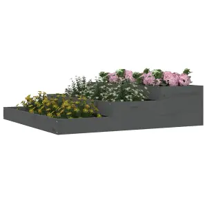 Berkfield Planter Grey 107x107x27 cm Solid Wood Pine