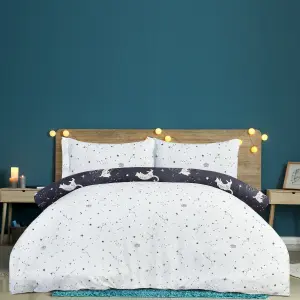 Smart Living Luxury Super Soft Reversible Celestial Cats Duvet Cover with Pillowcase