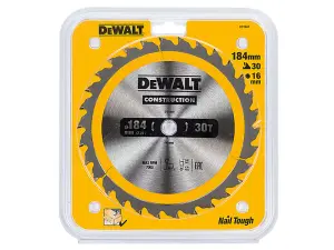 Dewalt DT1940-QZ Portable Construction Circular Saw Blade 184 x 16mm x 30T