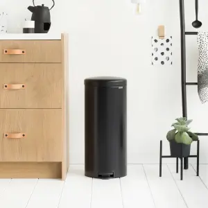 Brabantia Matt Black Metal Pedal Bin - 30L Freestanding