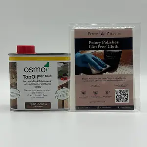 Osmo Top Oil Acacia 500ml (3061) & Free Priory Polishes Lint Free Cloth