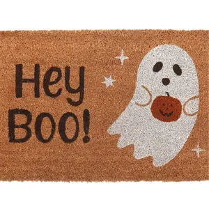 Something Different Hey Boo Ghost Door Mat Natural/White/Black (One Size)