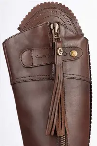 Rydale Ladies Tall Leather Country Boots - Haworth - Brown 8 Regular Fit