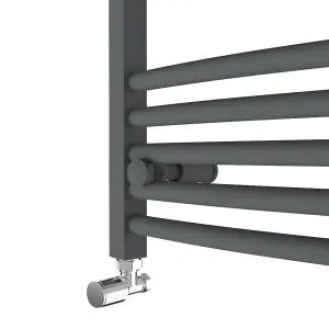 Right Radiators 800x500 mm Bathroom Curved Heated Towel Rail Radiator Warmer Ladder Anthracite