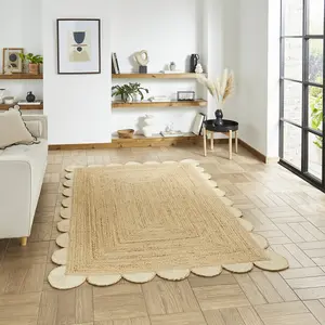 Natural Bordered 2mm Thick Rug, Stain-Resistant Modern Handmade Rug for Bedroom, Living, & Dining Room-160cm X 230cm