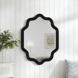 Metal Decorative Wall Mounted Shatterproof Mirror with Black Frame