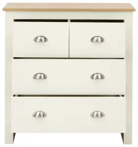 GFW Lancaster 2+2 Drawer Chest Cream