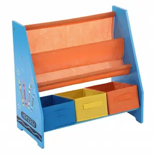 Oypla Childrens Organisation Crayon Bookcase Shelf Storage Rack Sling