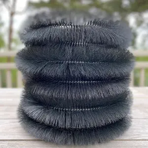 40m Black Gutter Brush Leaf & Moss Guard with Set of 8 Drain Guard Plugs