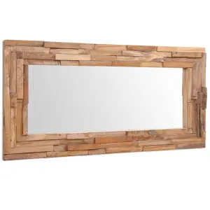 Berkfield Decorative Mirror Teak 120x60 cm Rectangular