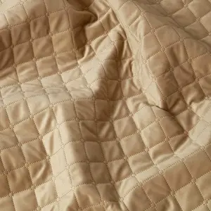 Homescapes Diamond Quilted Beige Velvet Throw