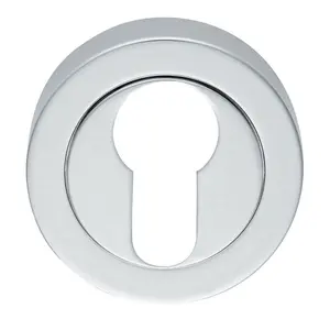 50mm Euro Profile Escutcheon Concealed Fix Satin Chrome Keyhole Cover