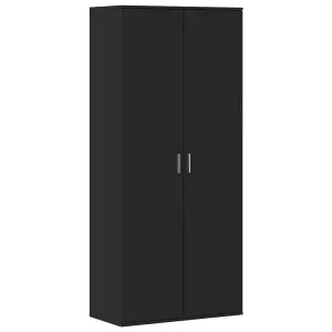 Berkfield Shoe Cabinet Black 80x39x178 cm Engineered Wood