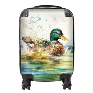 Splashing Mallard Watercolour Suitcase - Mini Cabin