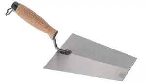 Toolty Bucket Trowel with Cork Handle 200mm Grinded Carbon Steel for Brickwork and Plastering Rendering Masonry DIY