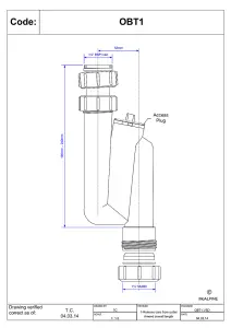 McAlpine OBT1 75mm Water Seal Adjustable Inlet Offset Basin Trap