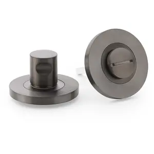 Modern Plain Thumbturn & Release Lock - Dark Bronze - Bathroom Door WC