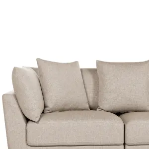 3 Seater Fabric Sofa Beige SIGTUNA