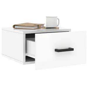 Berkfield Wall-mounted Bedside Cabinet High Gloss White 35x35x20 cm