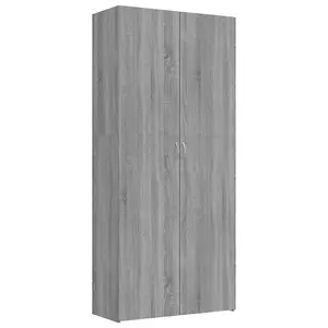 Berkfield Shoe Cabinet Grey Sonoma 80x35.5x180 cm Engineered Wood