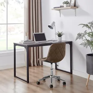 Furniturebox UK Tessa Brown Velvet and Silver Office Chair