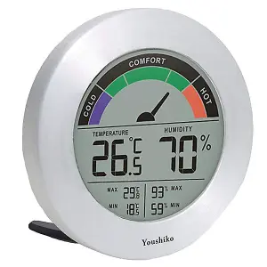 Youshiko Digital Thermometer Hygrometer with Comfort Level Display & Maximum