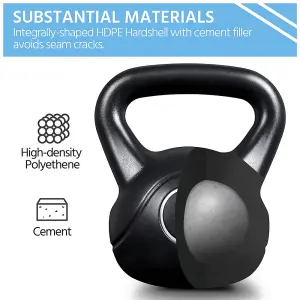 Yaheetech Single Kettlebell HDPE Coated Kettle Bells - 16KG