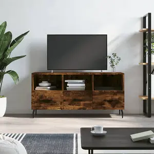 Berkfield TV Cabinet Smoked Oak 102x36x50 cm Engineered Wood