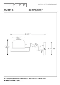 Lucide Honore Industrial Wall Light - 1xE14 - Rust Brown