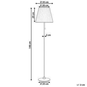 Metal Floor Lamp Brass and White TORYSA