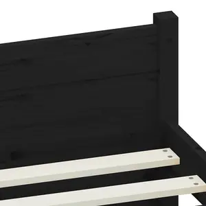 Berkfield Bed Frame Black Solid Wood 75x190 cm Small Single